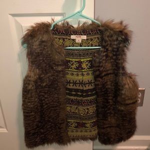 Target brown fur vest